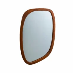 Made in Meubles Miroir abstrait en bois de manguier foncé Marley