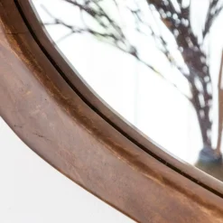 Made in Meubles Miroir abstrait en bois de manguier foncé Marley