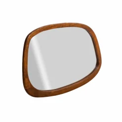 Made in Meubles Miroir abstrait en bois de manguier foncé Marley