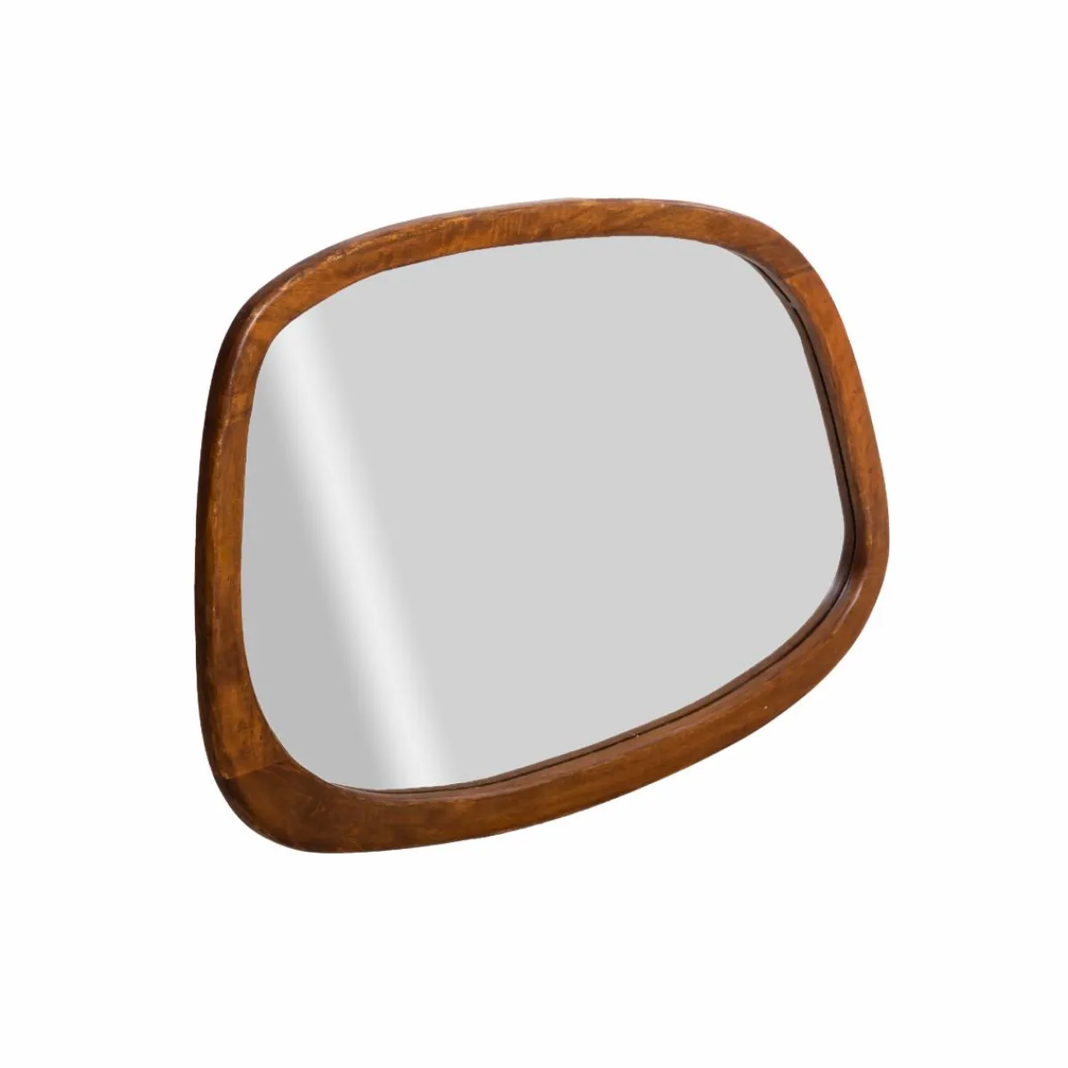 Made in Meubles Miroir abstrait en bois de manguier foncé Marley