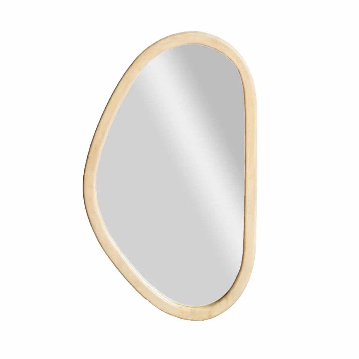 Made in Meubles Miroir abstrait en bois de manguier clair Marley