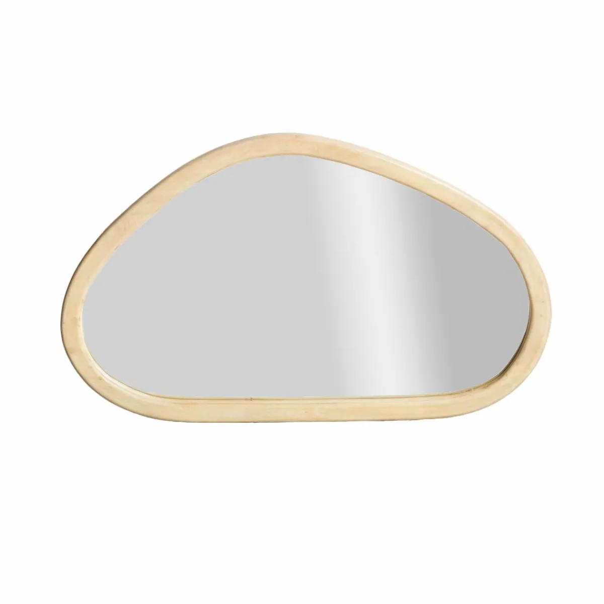 Made in Meubles Miroir abstrait en bois de manguier clair Marley