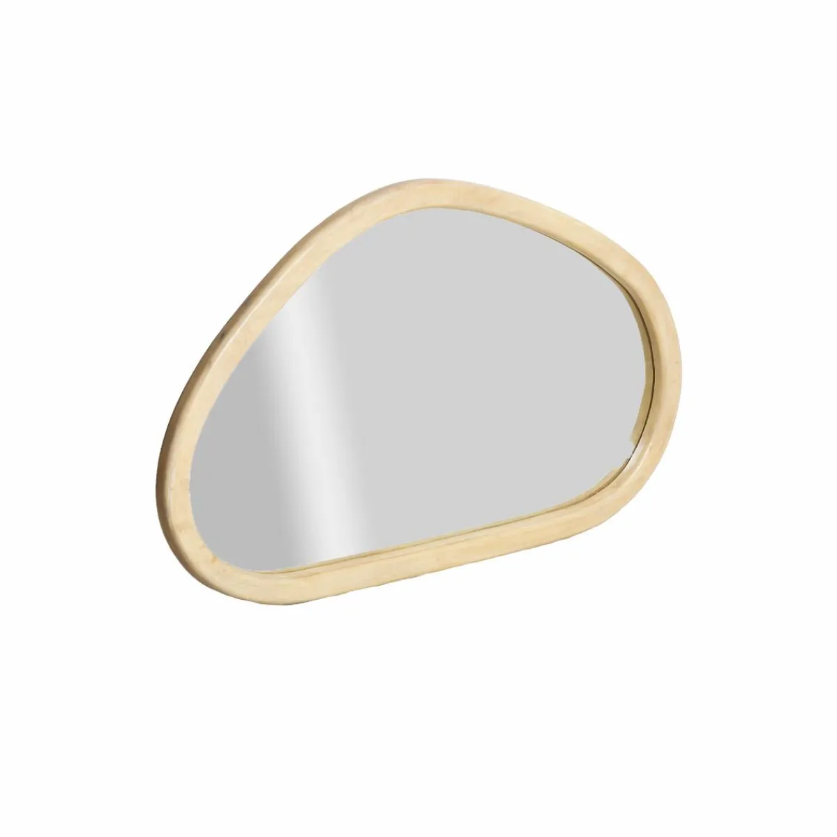 Made in Meubles Miroir abstrait en bois de manguier clair Marley