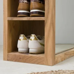 Made in Meubles Miroir avec rangements bois d'acacia Salta