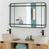 Made in Meubles Miroir avec étagère en bois et métal Jill