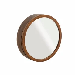 Made in Meubles Miroir avec étagères en bois de manguier foncé Remick