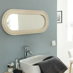 Made in Meubles Miroir en bois de manguier Yoni