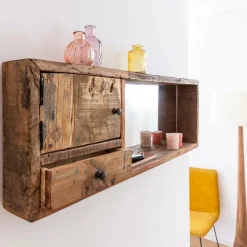 Made in Meubles Miroir horizontal en bois recyclé Vicky