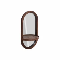 Made in Meubles Miroir ovale avec étagère en bois de manguier Marley