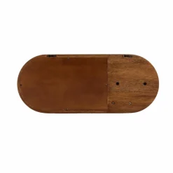 Made in Meubles Miroir ovale en bois de manguier foncé Remick