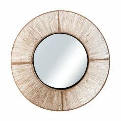 Made in Meubles Miroir rond en métal et jute Adda
