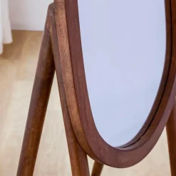 Made in Meubles Miroir sur pied en bois de manguier Joyce