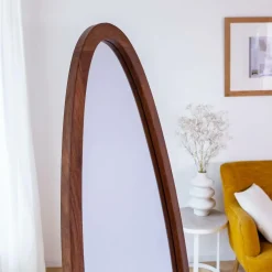 Made in Meubles Miroir sur pied en bois de manguier Joyce