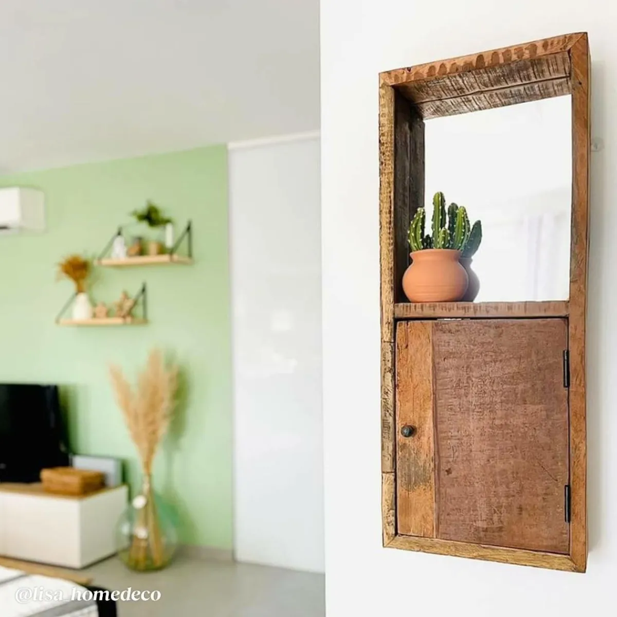 Made in Meubles Miroir vertical style porte en bois recyclé Vicky