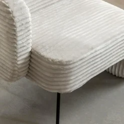 Made in Meubles Méridienne en velours côtelé blanc Soléa