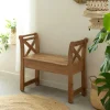 Made in Meubles Petit banc en bois d'acacia Isolde
