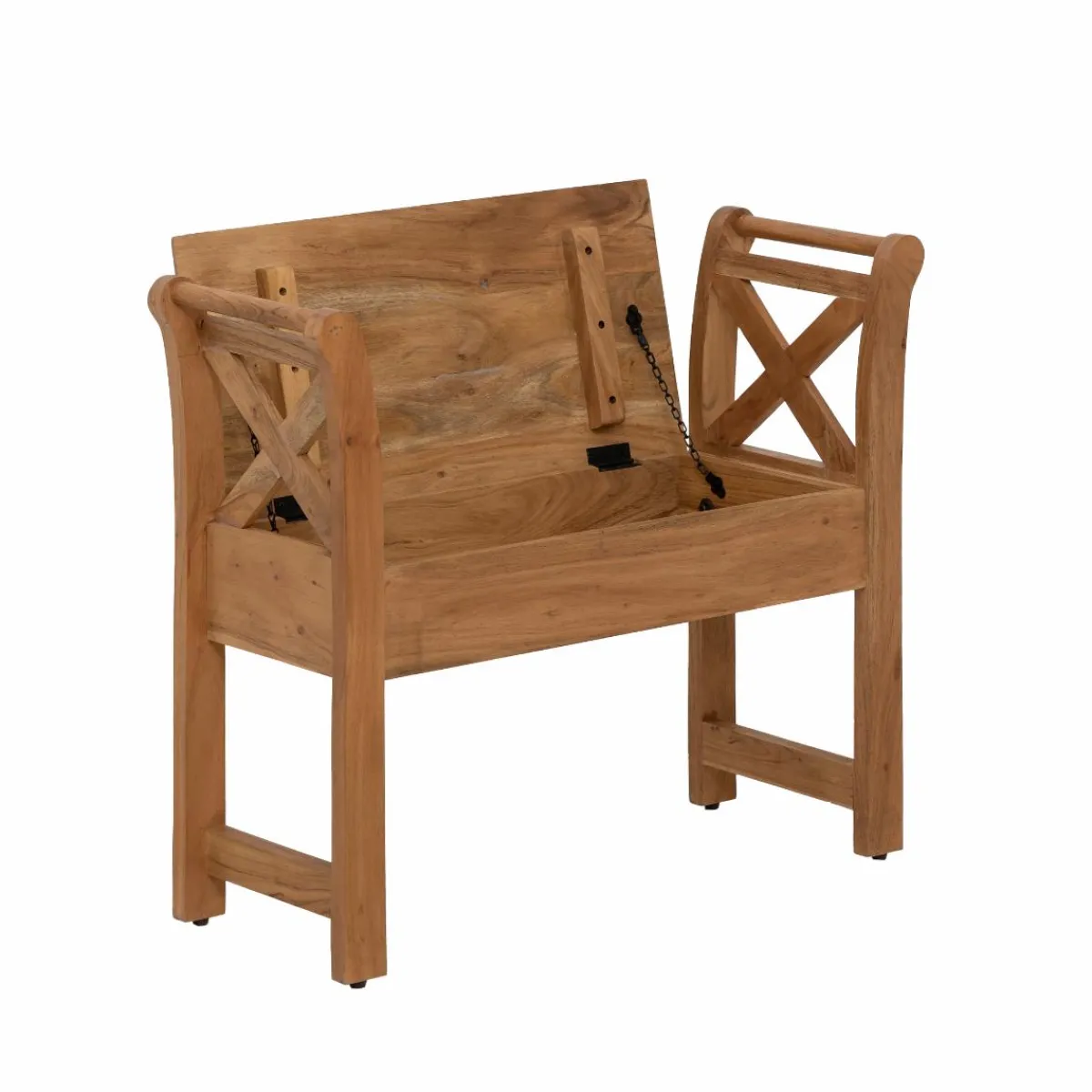 Made in Meubles Petit banc en bois d'acacia Isolde