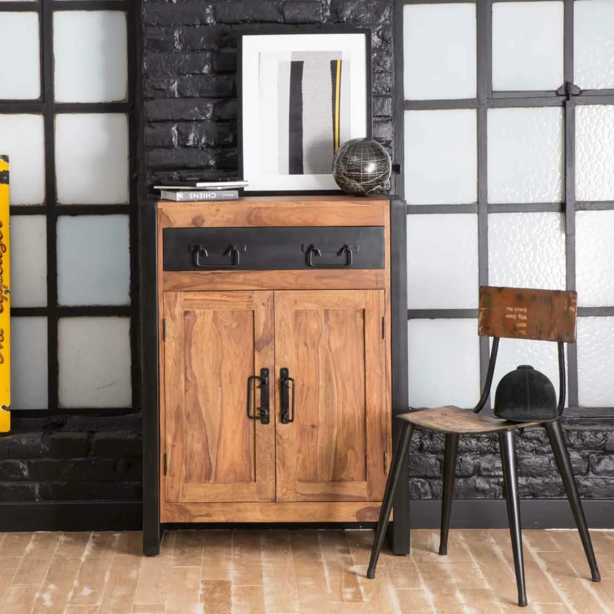 Made in Meubles Petit buffet en bois d'acacia 80 cm Havana