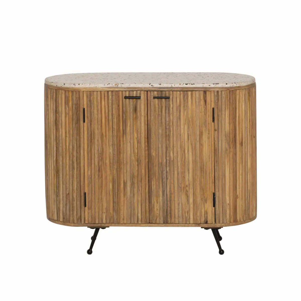 Made in Meubles Petit buffet en bois de manguier et terrazzo Ambrine