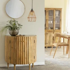 Made in Meubles Petit buffet en bois de manguier et terrazzo Bao