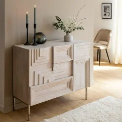 Made in Meubles Petit buffet en bois de manguier Tristan