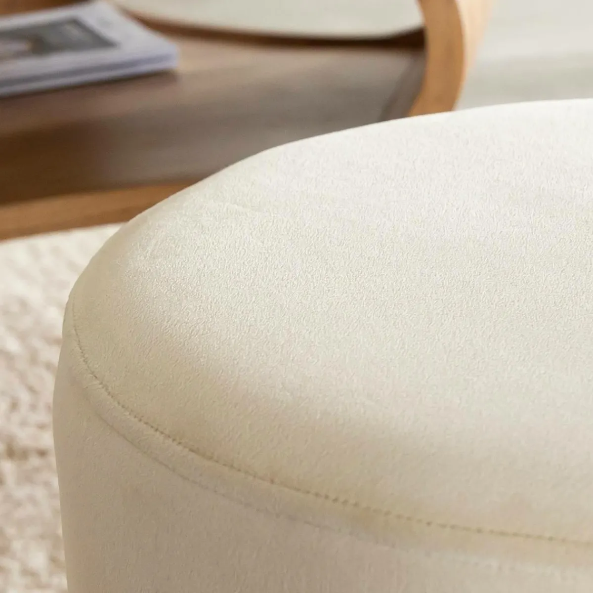 Made in Meubles Petit Fauteuil blanc en manguier Adonis