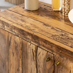Made in Meubles Petit meuble sous vasque en bois recyclé Naël