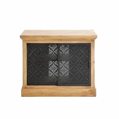 Made in Meubles Petit meuble sous vasque en bois de manguier Sahara
