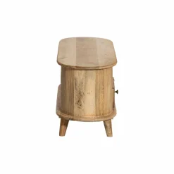 Made in Meubles Petit meuble TV arrondi en bois de manguier Maëva