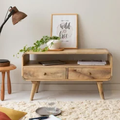 Made in Meubles Petit meuble TV en bois de manguier Maëva