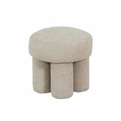 Made in Meubles Petit tabouret en tissu écru Toby