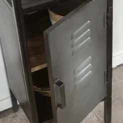 Made in Meubles Petite colonne en métal noir Abel