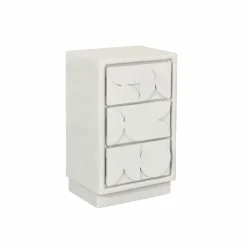 Made in Meubles Petite commode 3 portes bois effet béton blanc Danaé