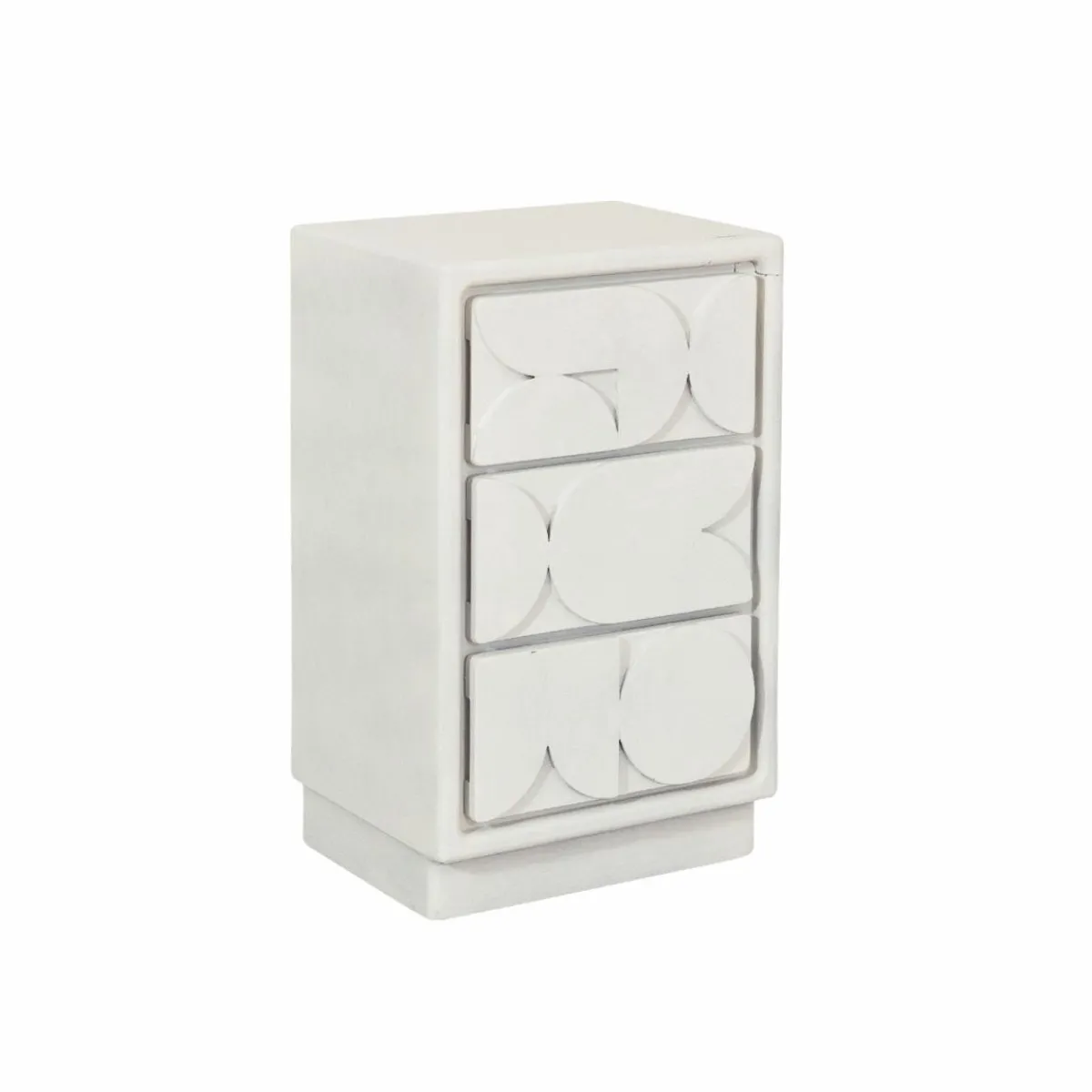 Made in Meubles Petite commode 3 portes bois effet béton blanc Danaé