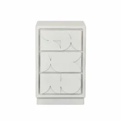 Made in Meubles Petite commode 3 portes bois effet béton blanc Danaé