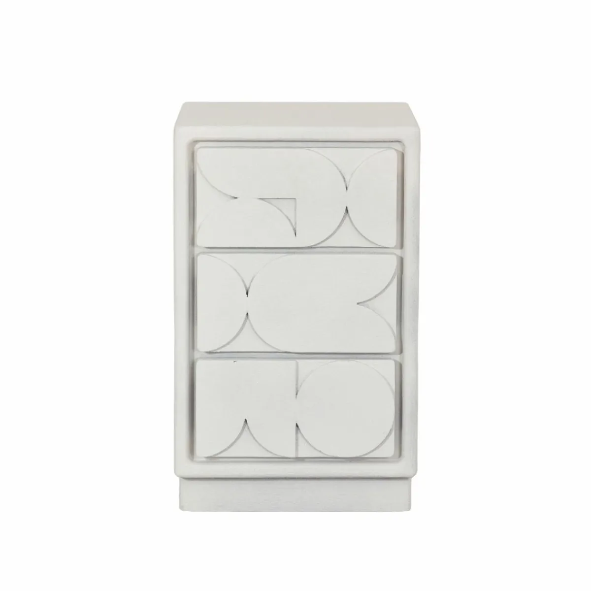 Made in Meubles Petite commode 3 portes bois effet béton blanc Danaé