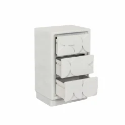 Made in Meubles Petite commode 3 portes bois effet béton blanc Danaé