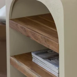 Made in Meubles Petite console en bois effet béton et bois d'acacia Dalva