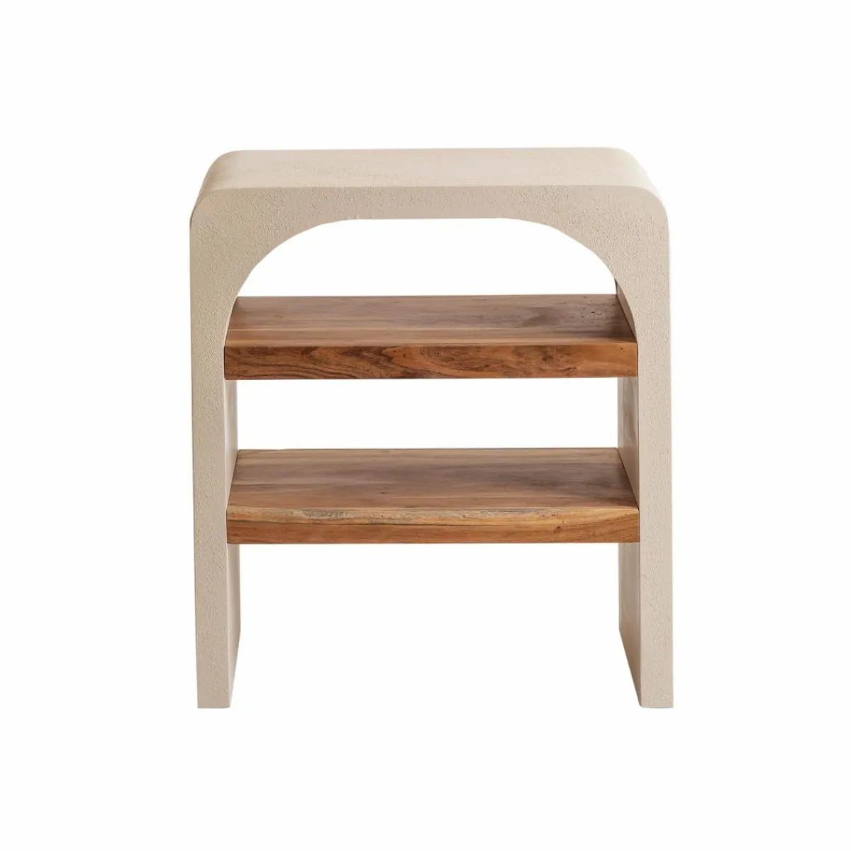 Made in Meubles Petite console en bois effet béton et bois d'acacia Dalva