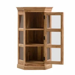 Made in Meubles Petite vitrine d'angle en bois d'acacia Esmée