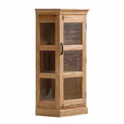 Made in Meubles Petite vitrine d'angle en bois d'acacia Esmée