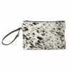 Made in Meubles Pochette en cuir et peau de vache, noir et blanc