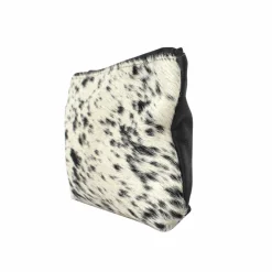 Made in Meubles Pochette en cuir et peau de vache, noir et blanc
