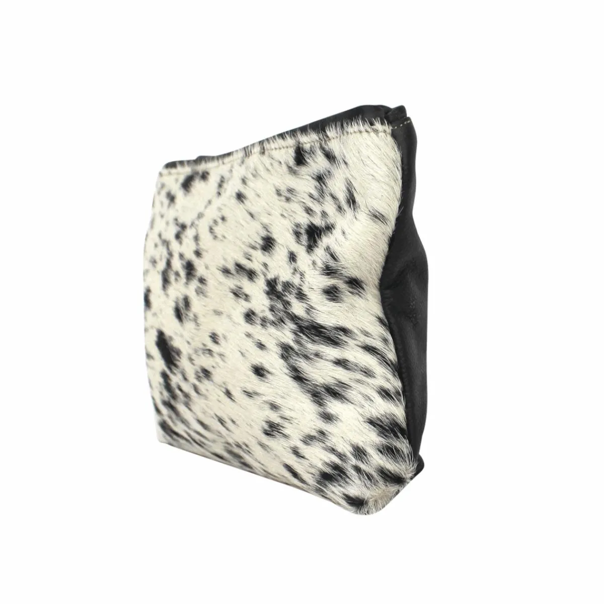 Made in Meubles Pochette en cuir et peau de vache, noir et blanc