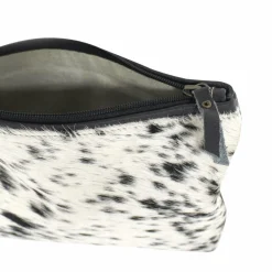 Made in Meubles Pochette en cuir et peau de vache, noir et blanc