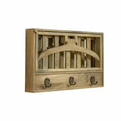 Made in Meubles Porte-manteau en bois de manguier avec miroir Marley