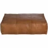 Made in Meubles Pouf en cuir grand modèle Mina