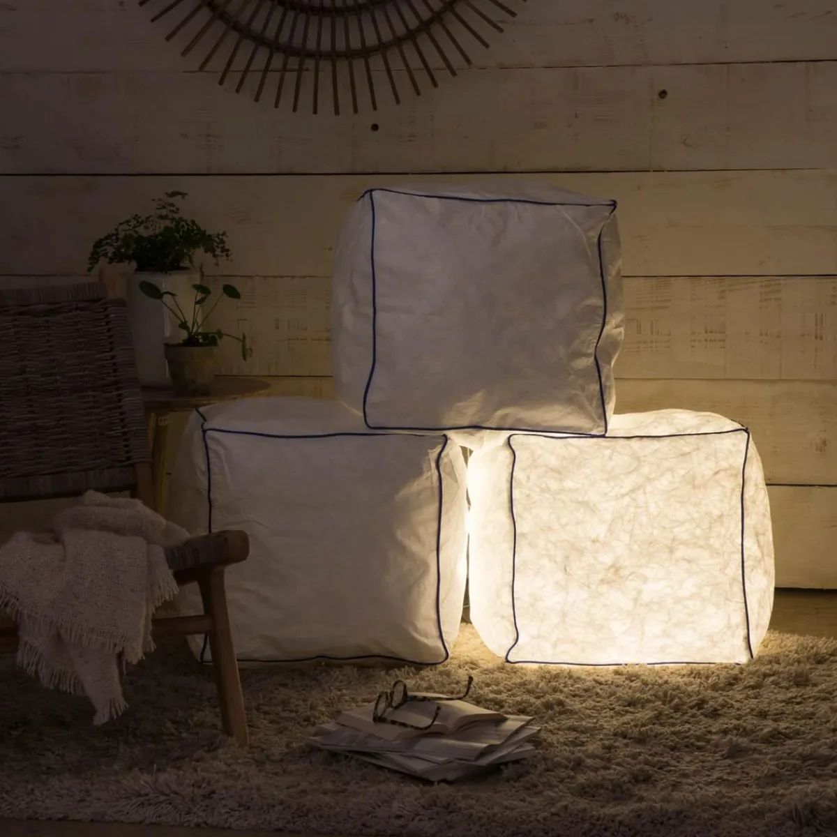 Made in Meubles Pouf lumineux