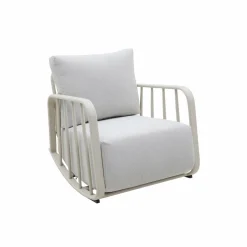 Made in Meubles Rocking chair en aluminium pour jardin couleur taupe Zion