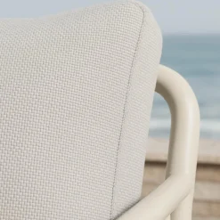 Made in Meubles Rocking chair en aluminium pour jardin couleur taupe Zion